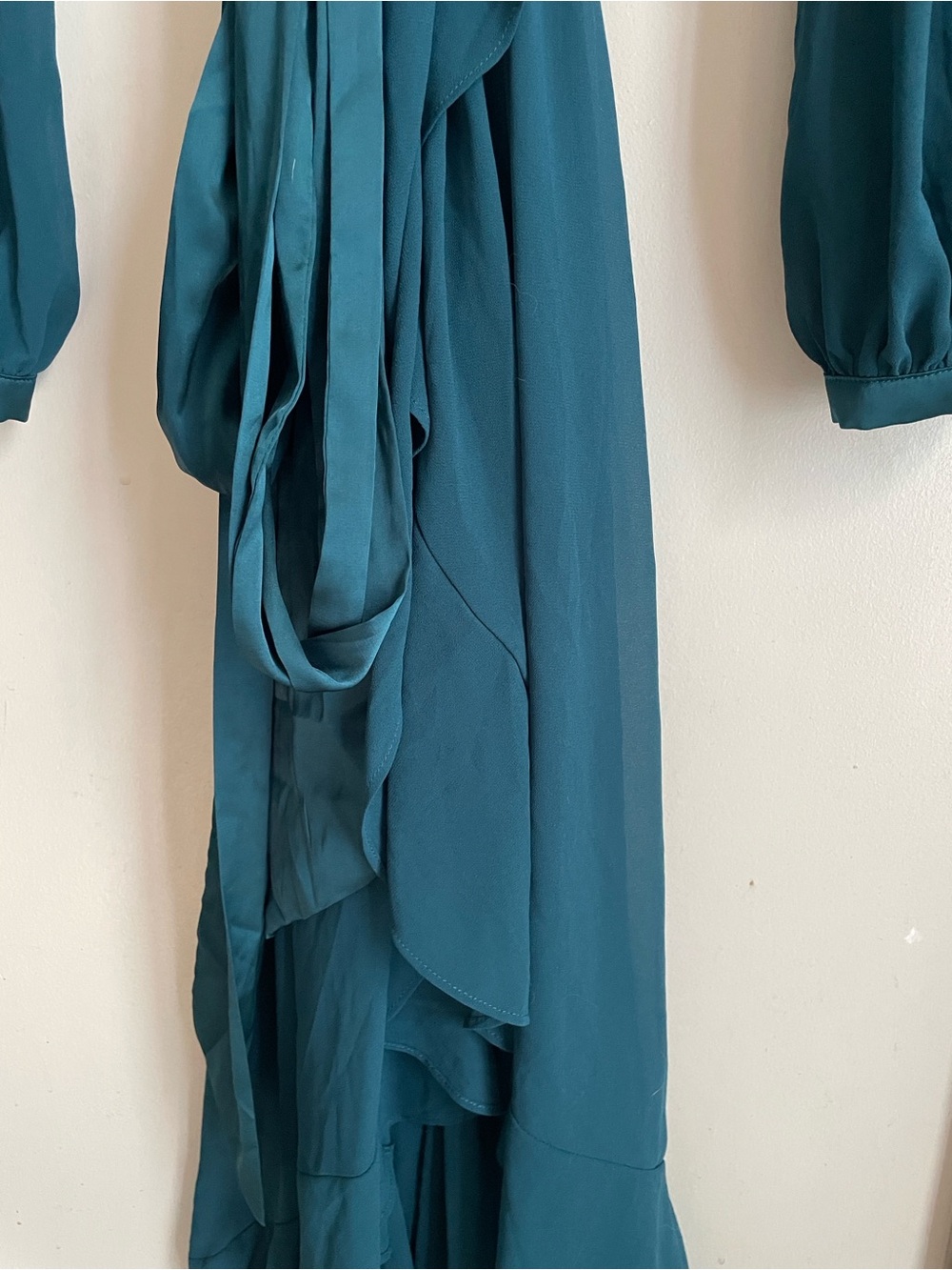 Baltic Born Evangeline Long Sleeve High Low Chiffon Dress Teal - Picture 7 of 13